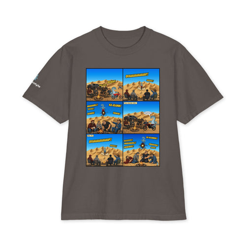 Double Engine Blow heavyweight tee in dark grey, front