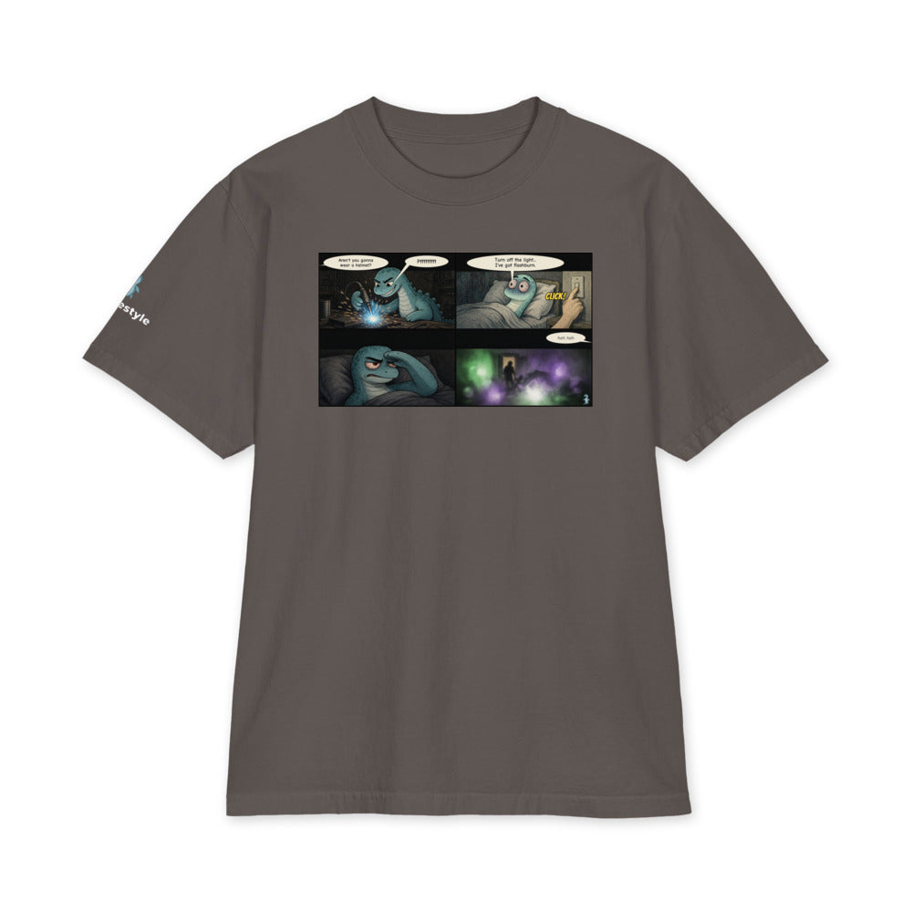 Flashburn heavyweight tee in dark grey, front