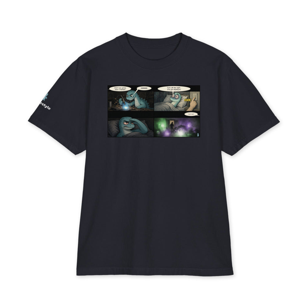 Flashburn heavyweight tee in navy, front