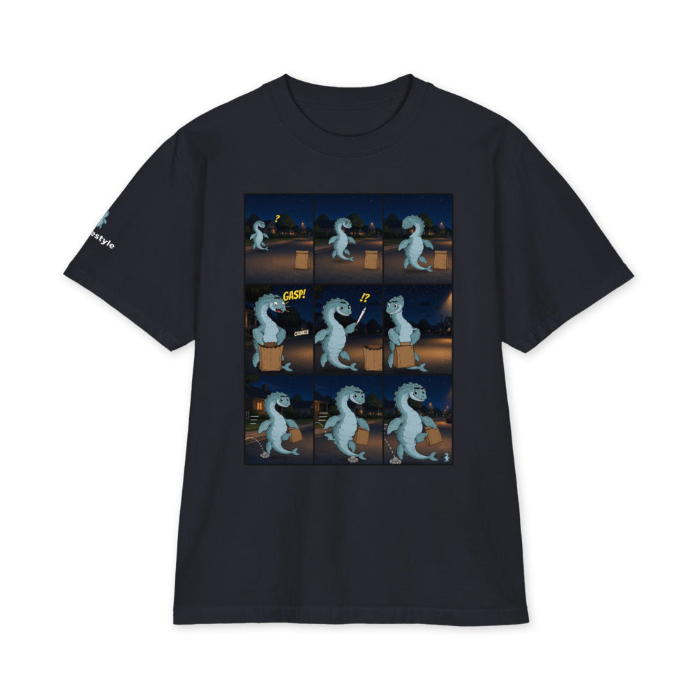 Bag in the Street heavyweight tee in navy, front