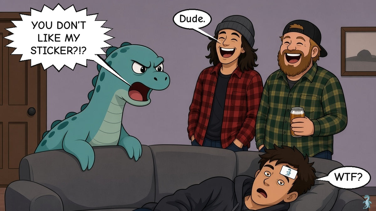 Nessie comic: You don't like my sticker?!?