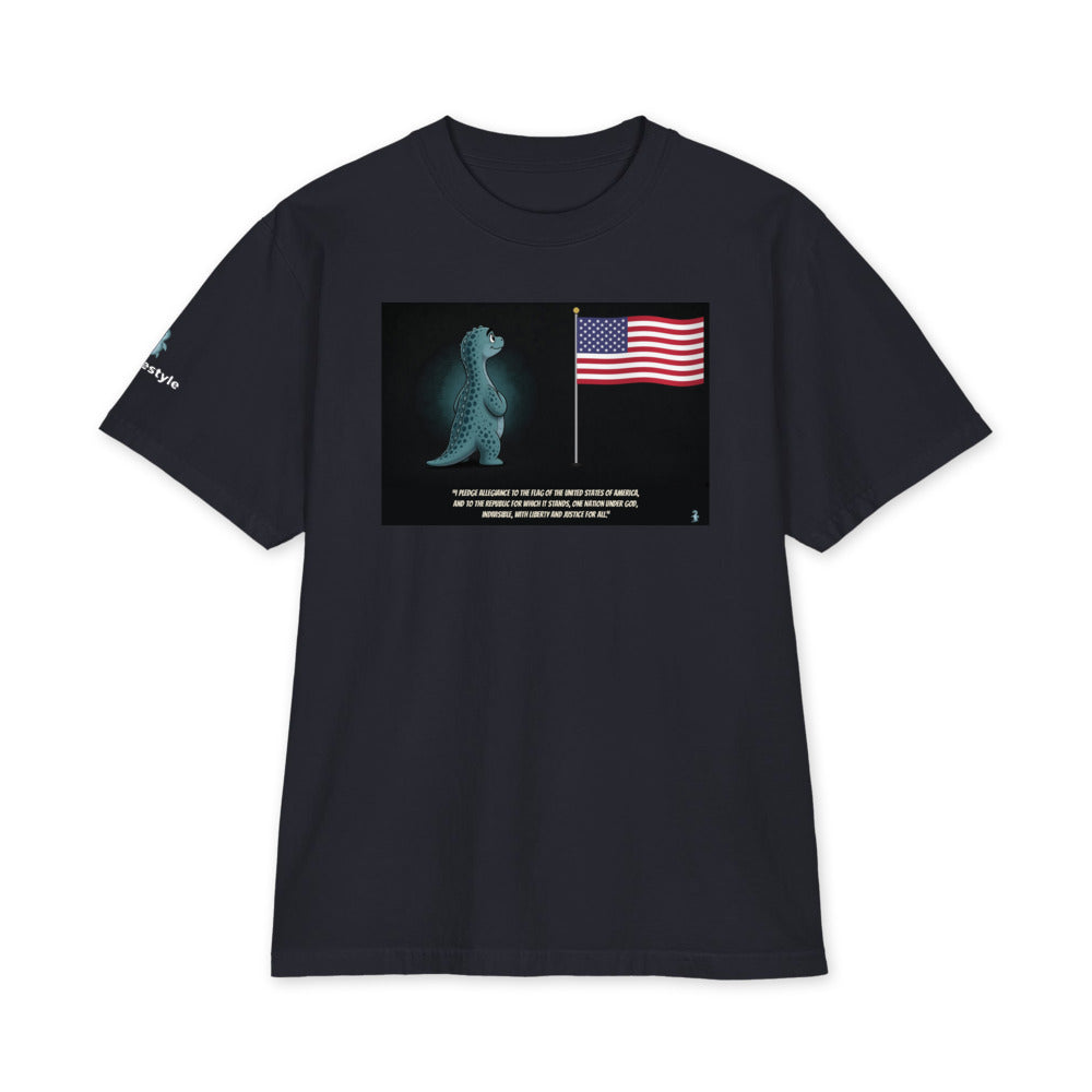 Pledge heavyweight tee in navy, front