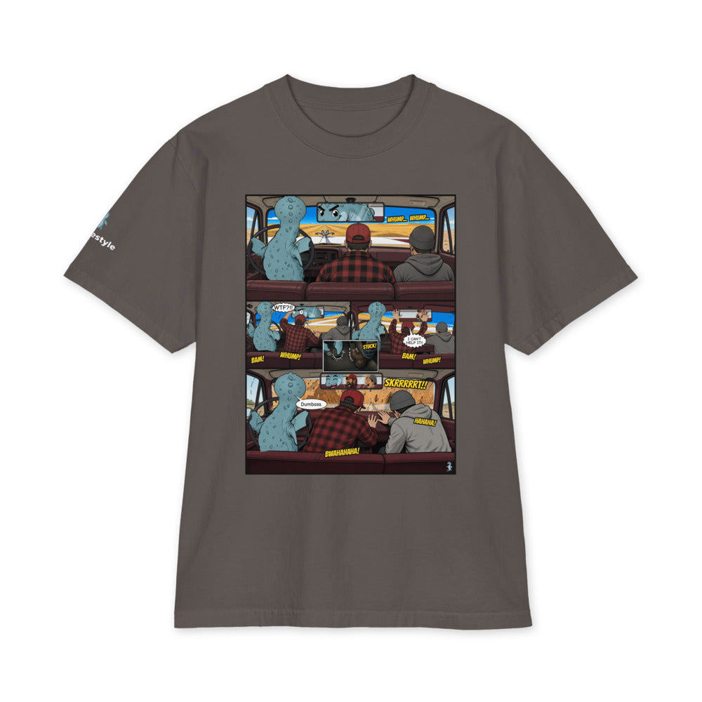 Whoop-di-doos heavyweight tee in dark grey, front