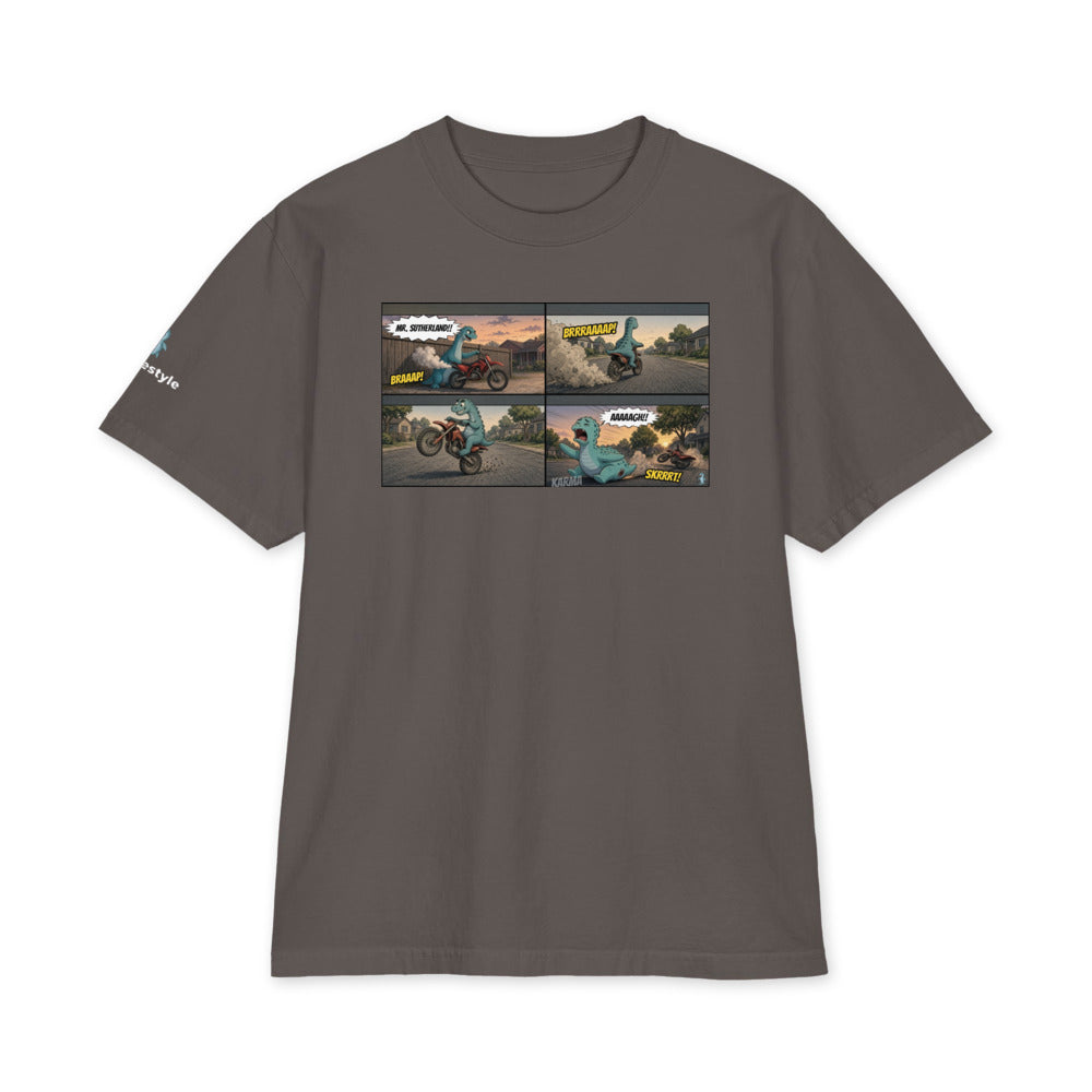 Mr. Sutherland heavyweight tee in dark grey, front
