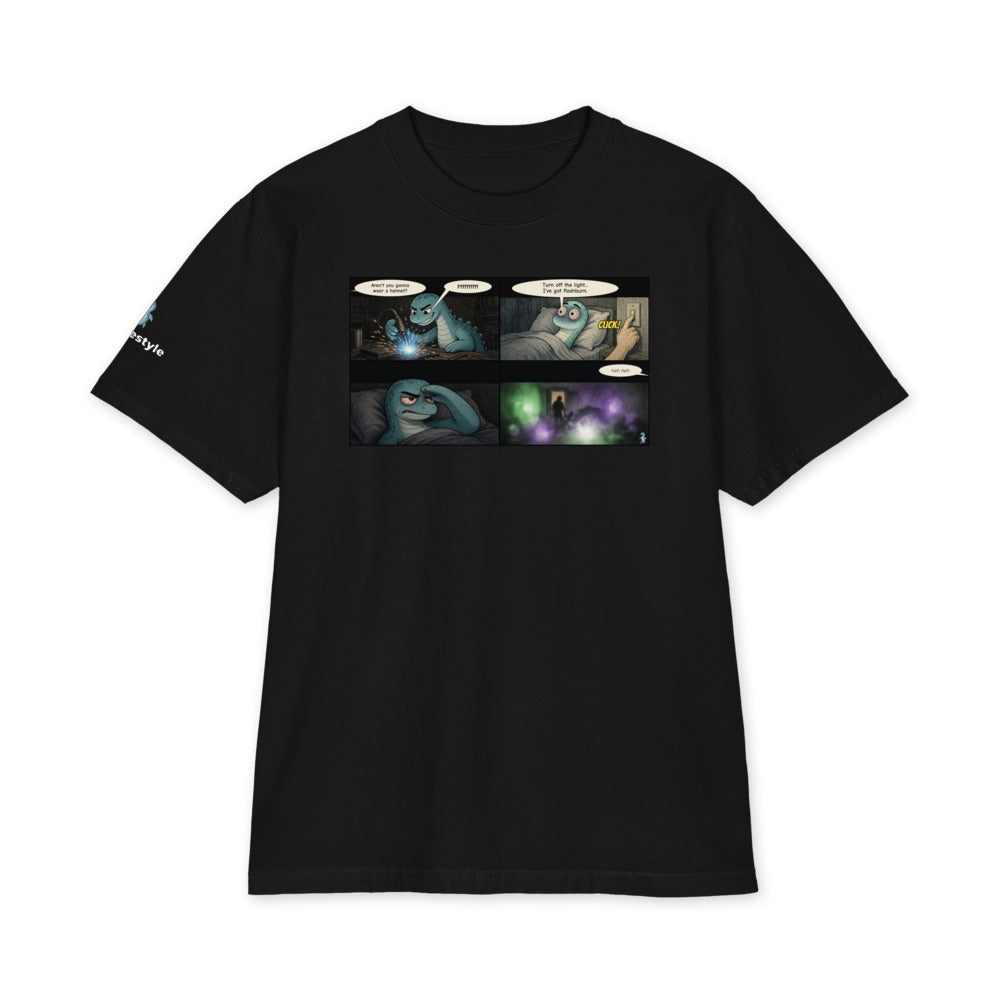 Flashburn heavyweight tee in black, front