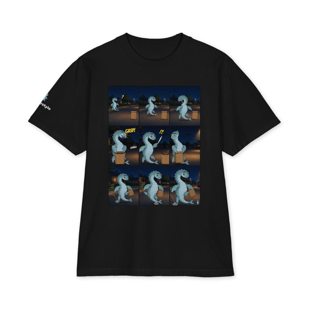 Bag in the Street heavyweight tee in black, front
