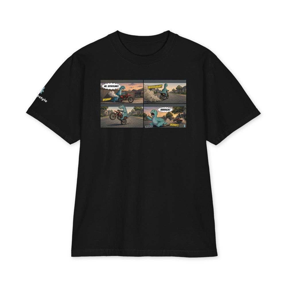 Mr. Sutherland heavyweight tee in black, front