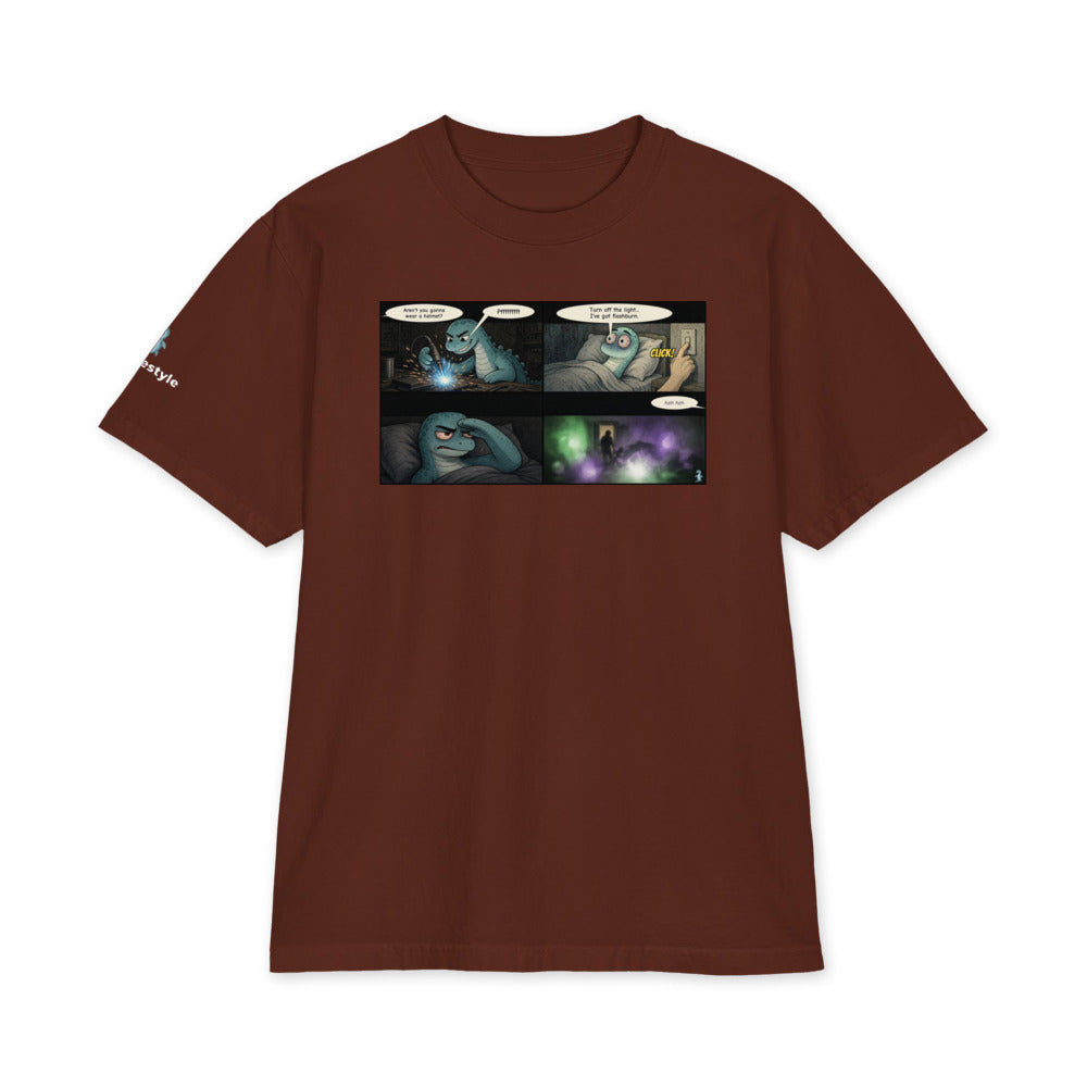 Flashburn heavyweight tee in brown, front