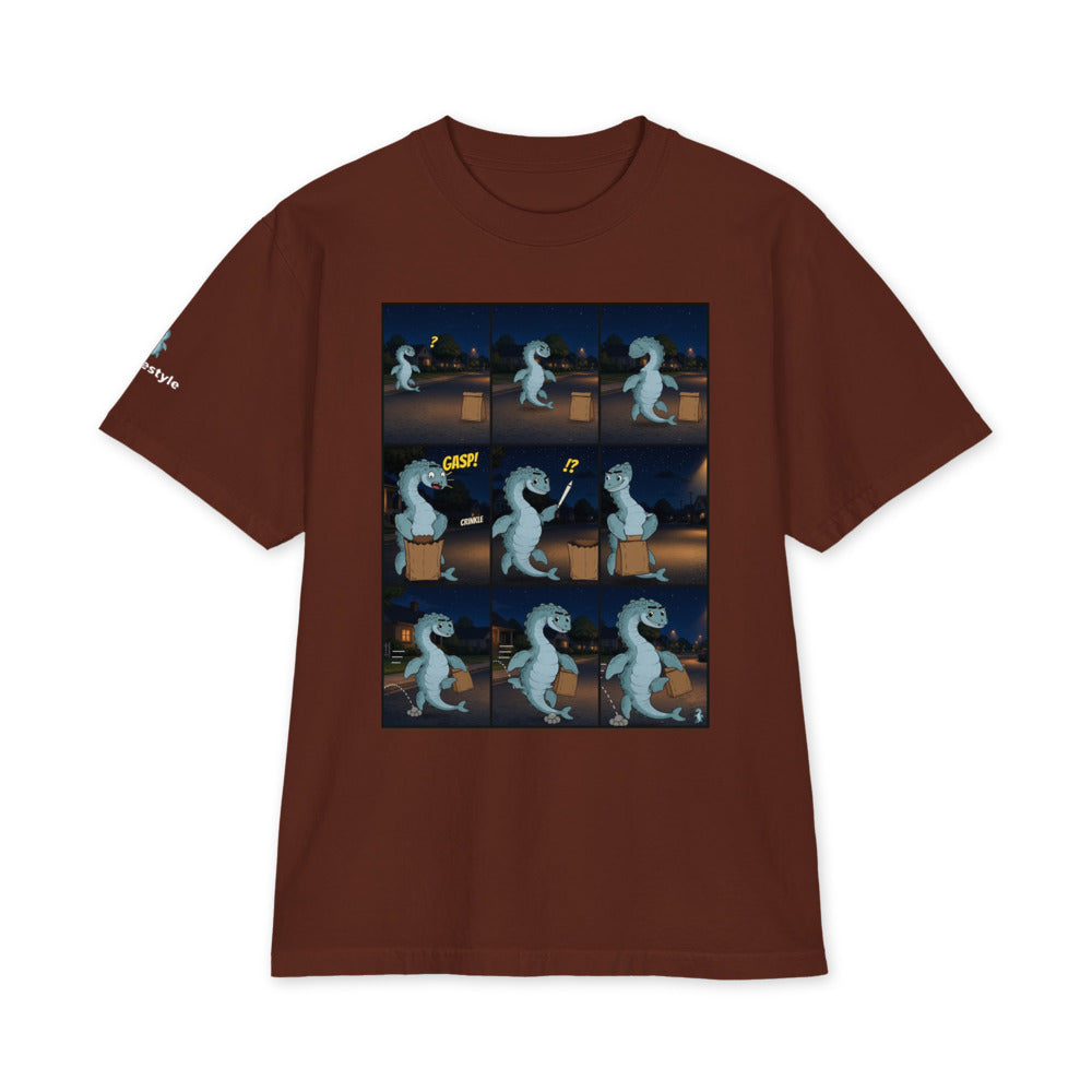 Bag in the Street heavyweight tee in brown, front