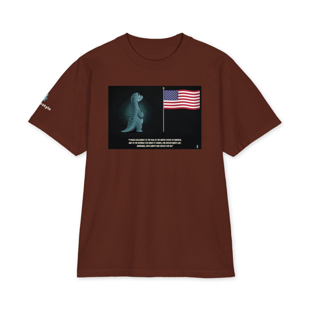 Pledge heavyweight tee in brown, front