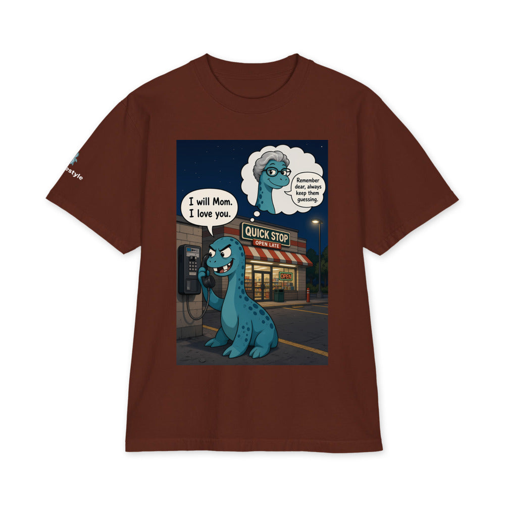 Payphone heavyweight tee in brown, front