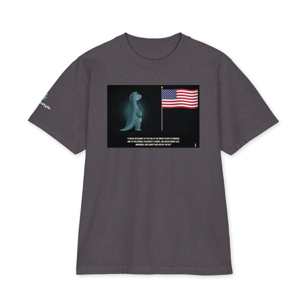 Pledge heavyweight tee in charcoal grey, front