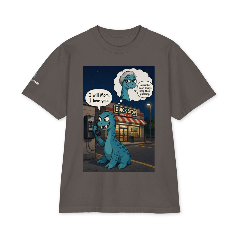Payphone heavyweight tee in dark grey, front