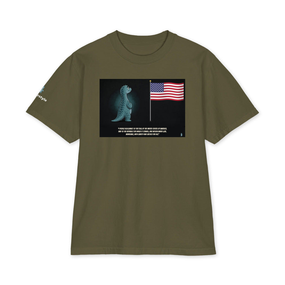 Pledge heavyweight tee in hunter green, front