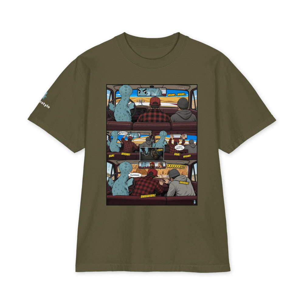 Whoop-di-doos heavyweight tee in hunter green, front