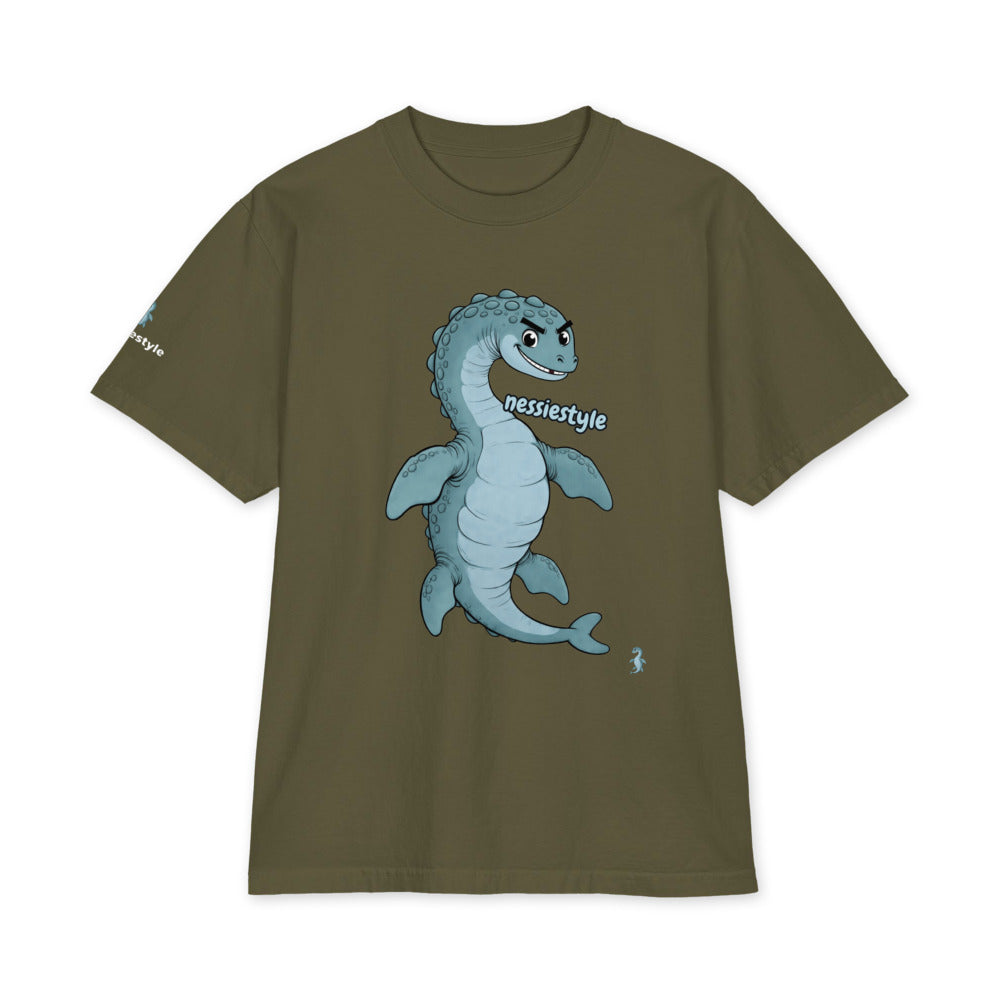 Nessie Solo heavyweight tee in hunter green, front