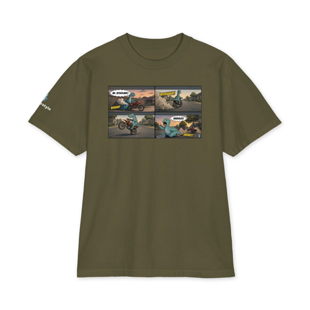 Mr. Sutherland heavyweight tee in hunter green, front