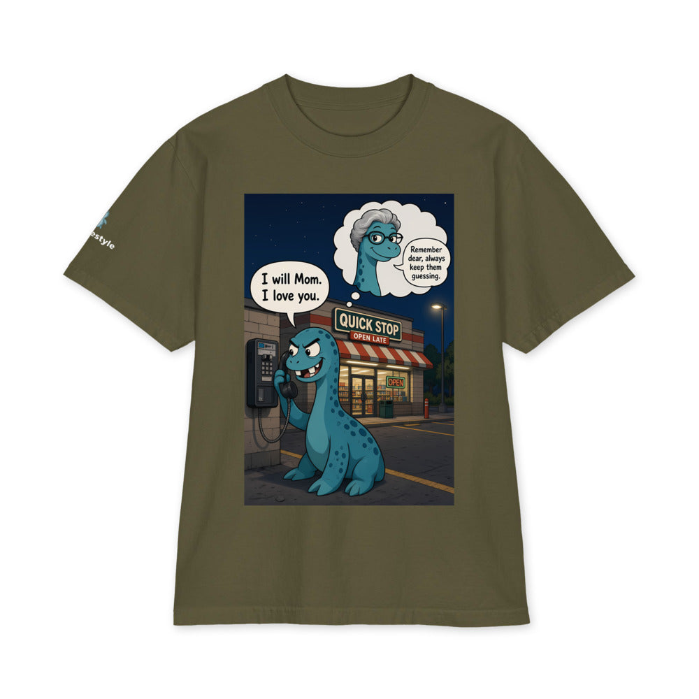 Payphone heavyweight tee in hunter green, front