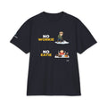 No Workie No Eatie heavyweight tee in navy, front