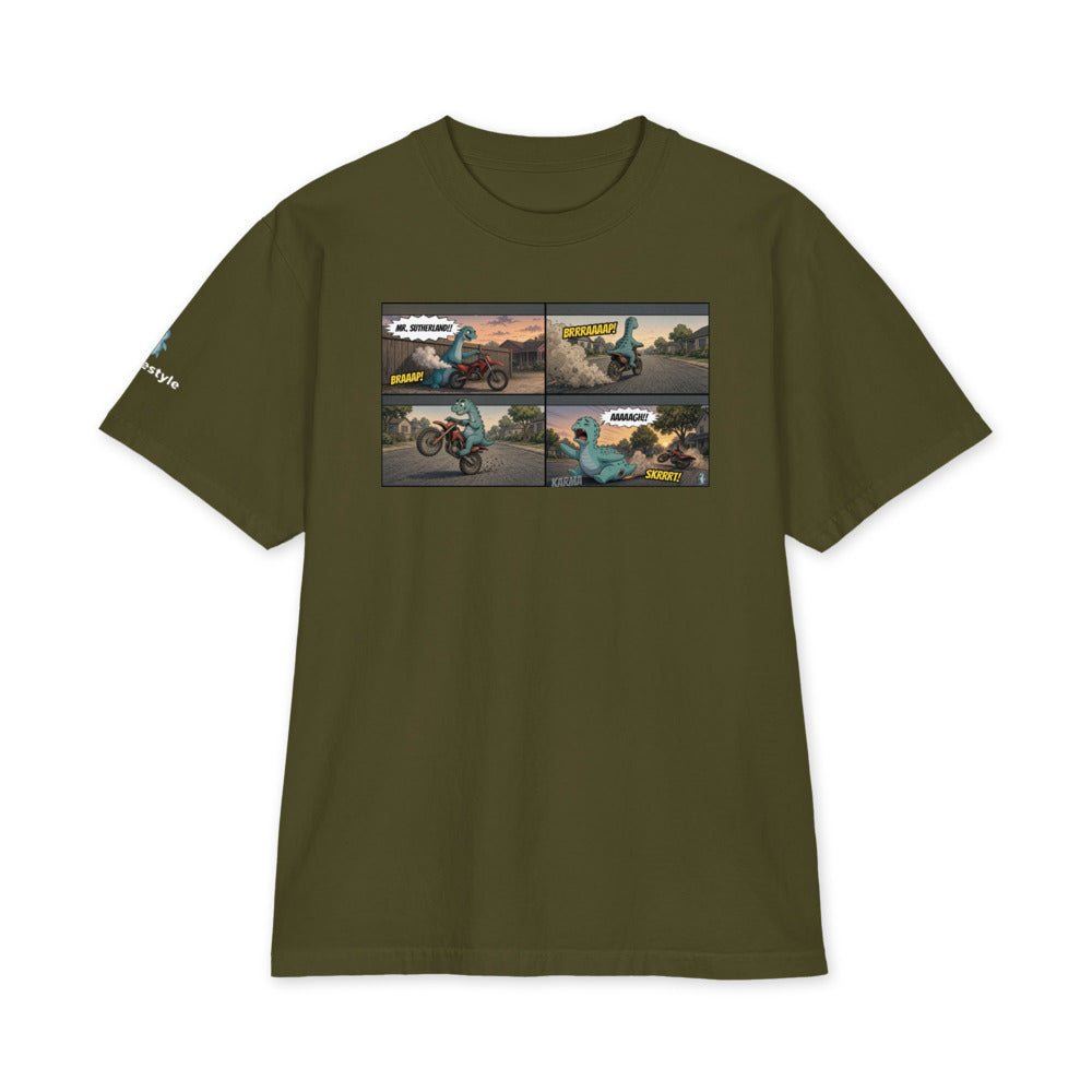 Mr. Sutherland heavyweight tee in olive, front