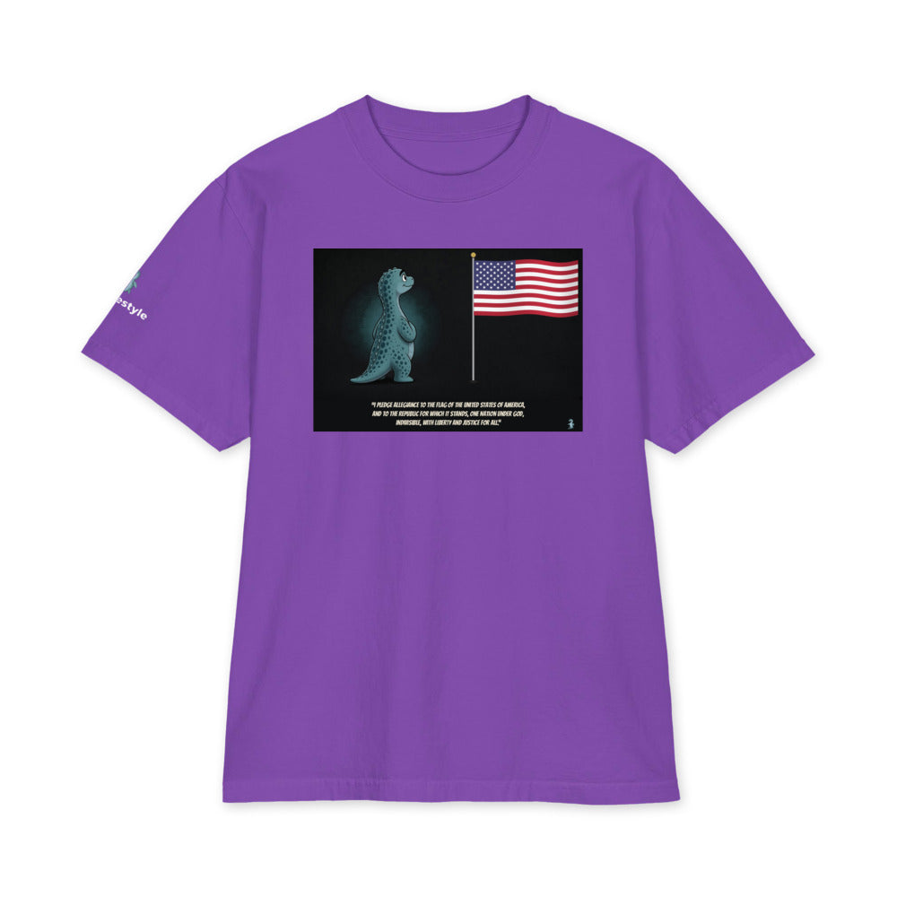 Pledge heavyweight tee in purple, front