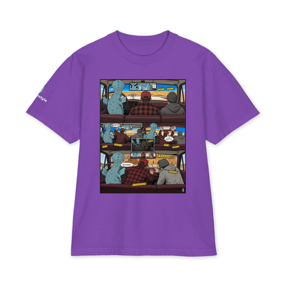 Whoop-di-doos heavyweight tee in purple, front