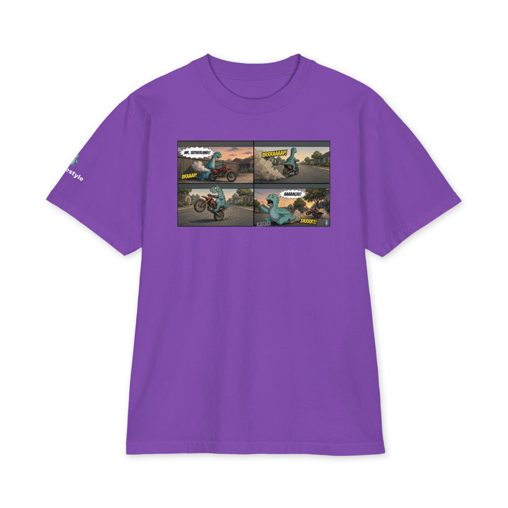 Mr. Sutherland heavyweight tee in purple, front
