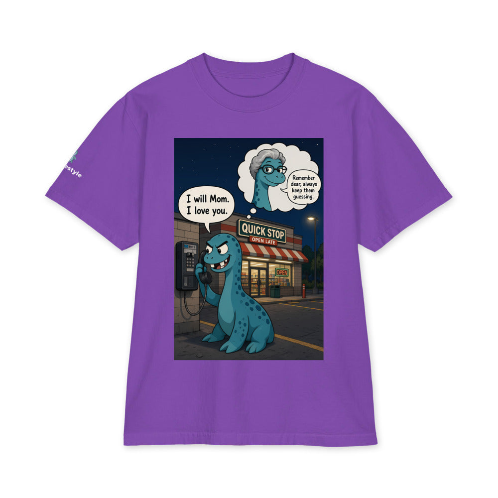 Payphone heavyweight tee in purple, front